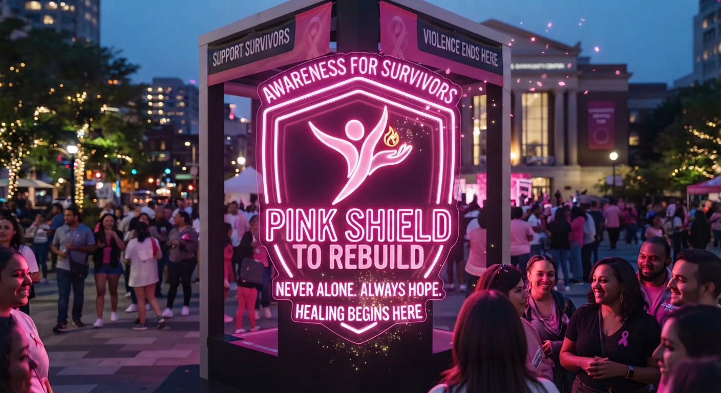 Pink Shield to Rebuild — Awareness for Survivors in the Community Square